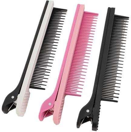 Peines con pinza para cardar, 3 piezas de peines de plástico para cardar, peines profesionales para plancha, herramientas para teñir, peinar, recortar, recortar y planchar