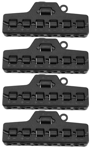 eMagTech 4 Stück TL-106CV 3-Port-Schnellverteiler Out-Line-Splitter 42 VDC 1,5 A 0,34–0,75 Mm² für Eisenbahnmodellszenen Und Verschiedene LED-Leuchten Schwarz