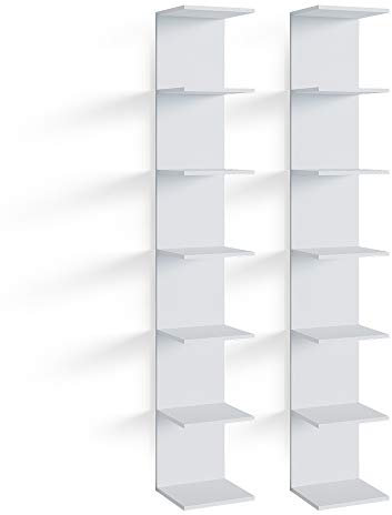 Vicco Wandregal Paolo, hängendes Regal, Weiß, 28 x 190 cm 2er Set