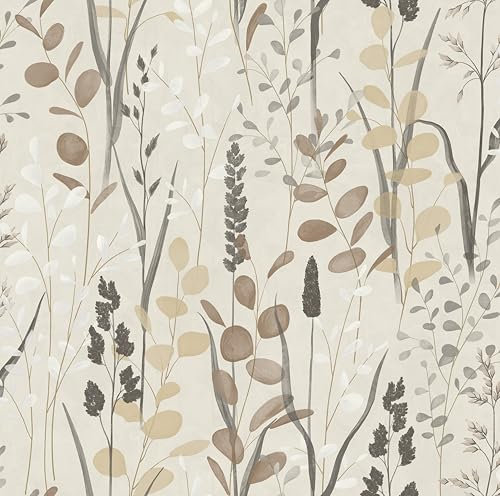 Grandeco Galia Watercolour Wild Flower Medow Textured Wallpaper, Neutral Tones