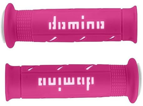 Puños de Goma Dominó para manillares de Motos de Carretera, pitbike, Trial (Fucsia)