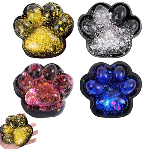 4 Stück Fufu Squishy, Squishy Pfote, katzenpfoten Squishy, Taba Squishy, Pfoten Squishy, Squishy Cat Paw, Süße Katzenpfoten Stressabbau Fidget Toys für Kinder und Erwachsene (Zufällige Farben)