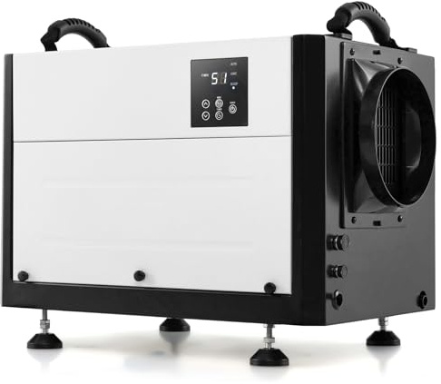TANGZON Commercial Dehumidifier, Industrial Dehumidifiers with 24H Timer, Sleep Mode, Memory Restart, Digital Display & Drain Hose, Home Basement Warehouse Building Air Dryer (White, 50L/Day)