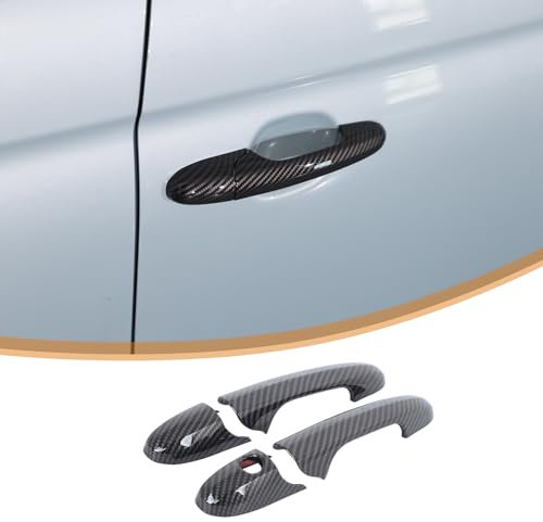 METYOUCAR Car Exterior Door Handle Cover Compatible with Fiat 500 Abarth 595 2007-2013-2024 ABS Car Outer Door Handle Cover Accesssories (Carbon Fiber Pattern)