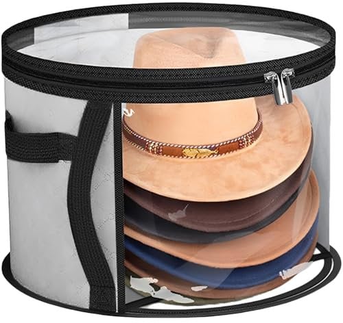 BAGUBDR Hat Box, 26.5 * 42cm Hat Boxes with Lids, Convenient Hats Boxes for Flowers Cap Storage Suitable for Travel Storage Organization Closet Protection Display Camping Gym Beach(Grey)