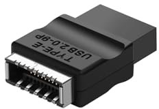 XRIKUI USB 2.0 to USB 3.2 Gen 1 Type-E Header Adapter – 9Pin Male to A-Key Female Converter for USB-C Front Panel Port