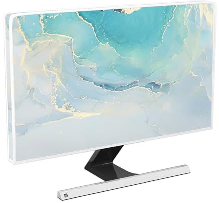 Baocicco Blue Green Marble TV Display Screen Cover 32 Inch Creative Anti-Static Dustproof Monitor Accessories Laptop LCD Cover Modern Screen Television Decoration for LED LCD OLED TVs