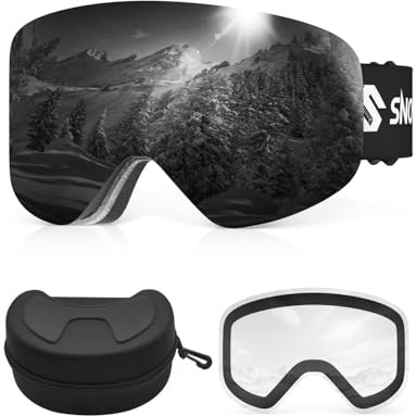 2025 New Frameless OTG Ski Goggles with Magnetic Lens System – Lightweight Anti-Fog Snow Goggles for Skiing & Snowboarding – Fits Glasses – Durable Carry Case Included Skiing Goggle