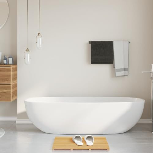 Generic 54 X 36 Cm Große Bambus-Badematte, Erhöhtes Lamellen-Design, Leicht zu Reinigen, Vielseitiges Design für Duschen, Spas, mit Wasserfester Lackierung für Küchen, Hinterhöfe,
