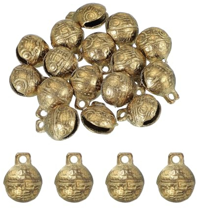 QUARKZMAN 16 Stück Vintage Bronze Schellen 18mm Tibetische Schellen | Kleine Rustikale Dekorative Metallglocke, Für Bastelarbeiten, Für Hund Katze Haustierhalsband, DIY Basteln Zuhause