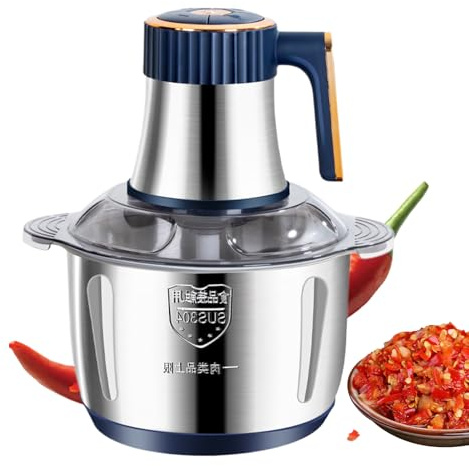 Picadora de Carne Eléctrica - Procesador de Capacidad Pequeña y Grande - Picador Automático De Verduras Y Carne De 5L,para Nuez Fruta Verdura Ajo Pollo Res Cocinar Cocina