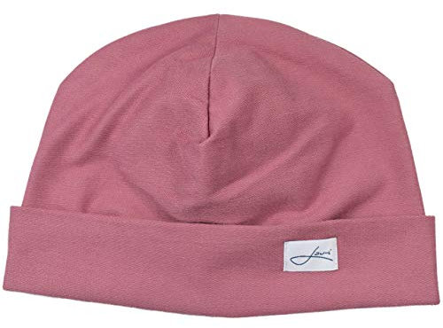 Lou-i Mädchen Mütze Beanie Hat Baumwolle Altrosa Wintermütze Made in Germany (53-54, Altrosa)