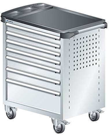 LISTA Art.Nr. 81.067.020 Werkstattwagen mit Kunststoffabdeckung 36x27E (BxTxH) 894x525x928mm 7 Schubladen Lichtgrau RAL 7035
