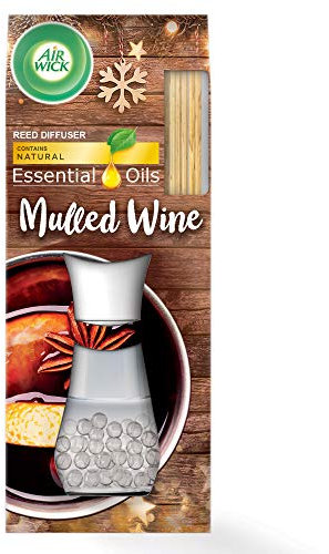 Air Wick Reed Diffuser Air Freshener with Essential Oils, Mulled Wine Scent, 30 ml (Pack of 1)
