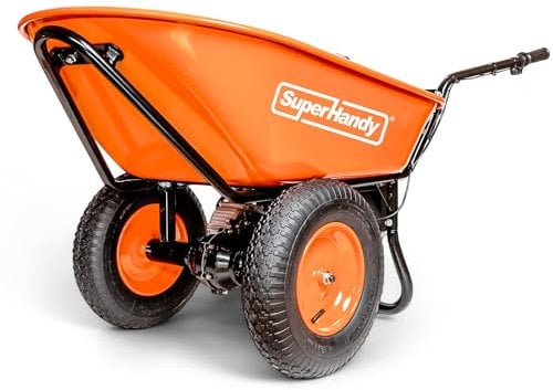 SuperHandy Electric Wheelbarrow – 48V Li-Ion Battery, 150kg Capacity, 85L Steel Powder Coated Tub, Material & Debris Hauler Utility Cart