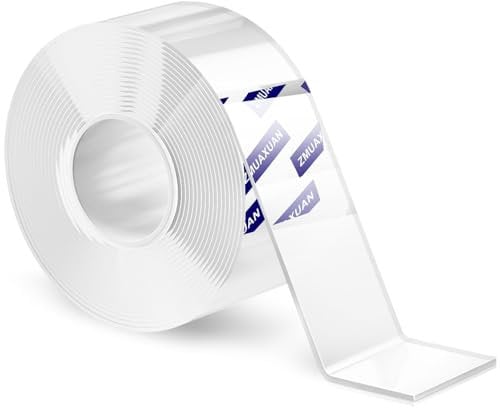 ZMUAXUAN Removable Nano Double Sided Tape Heavy Duty,Clear Washable Strong Sticky Mounting Adhesive Strips,Multipurpose Reusable Transparent Traceless Gel Grip Tapes for Wall&Carpet&Poster&Photo&Mats