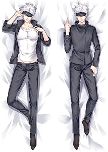 Sonsoke Gojo Satoru Kissenbezug, Anime-gefüllter Reißverschluss, doppelseitiger Druck, Sofakissen, 150 x 50 cm (Gojo Satoru 5)