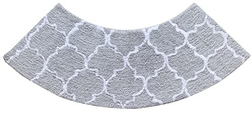 DFEO@MF Gebogene Duschmatte, Anti-Rutsch Badezimmer Teppich Dusch Vorleger Teppich Fächerförmig Fußpolster, Viertelkreis, Microfaser, rutschfeste, Für Runddusche (45X143CM)