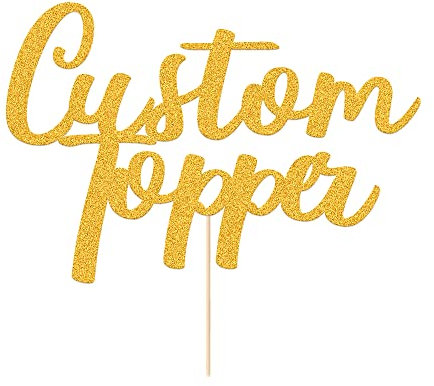 Cake Topper Personalised Birthday Cake Topper Multicoloured Customised Cake Decoration Any Word Any Text for 1st 3rd 13th 16th 18th 21st 30th 50th 60th (Gold)