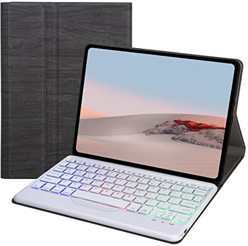 Keyboard Case for Surface Go 3 2021/ Surface Go 2 2020 / Surface Go 2018, 7 Color Backlit Wireless Detachable Bluetooth Keyboard with Slim Cover,White
