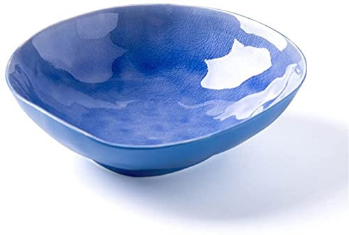 Plato de cena Juego de cuencos for ensalada de cerámica con grietas de hielo creativos originales, plato hondo de cereales for postres de Pasta de frutas de estilo japonés for el hogar, plato hondo de