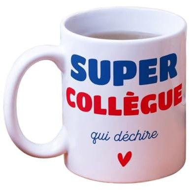 CADEAUX.COM - Tasse Personnalisable Super Collègue - Tasse à Café - Mug Personnalisé - Mug Original - Idée Cadeau Personnalisé Photo et Message