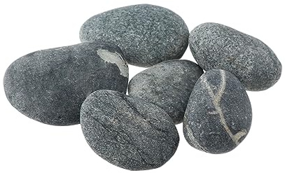 NKlaus Hot Stone Massagesteine aus Vulkangestein, 50–60mm, Gewicht 300g | Für angenehme Wärme, Entspannung und Muskelverspannungen; durchschnittlich ca. 6 Steine