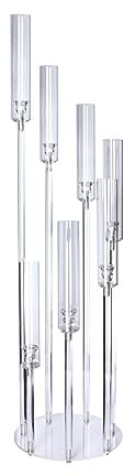 Kerzenhalter Acryl 7-flammig 107 cm für LED-Kerzen, Kerzenleuchter, Kerzenständer, Stabkerzenhalter aus Acryl Glas