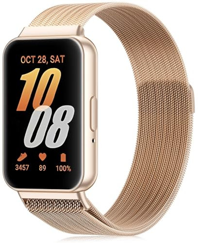 Wizvv Bracelet de montre en maille métallique pour Samsung Galaxy Fit 3, en acier inoxydable, compatible avec Samsung Galaxy Fit 3, pour homme et femme