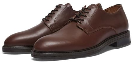 SELETED HOMME Herren SLHBLAKE Leather Derby Shoe NOOS Derbyschuhe, Demitasse, 42 EU