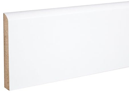 PROVISTON - Rodapié - Perfil redondeado - 10 x 70 x 2000 mm - MDF revestido blanco - Zócalo moderno - Pack ahorro de 50 metros