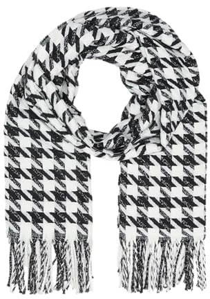 s.Oliver Schal mit Hahnentritt-Muster und Fransen