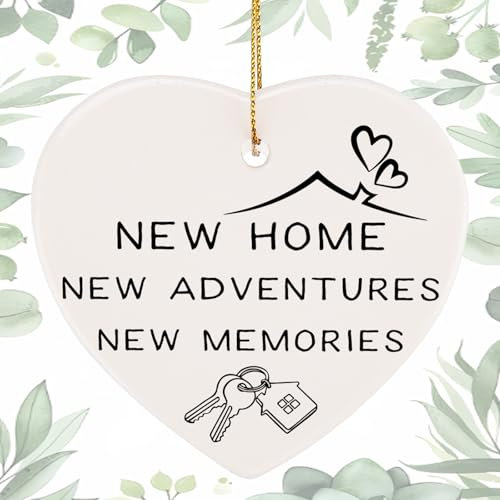 TheGiffter Keramik-Hängeornamente, Einweihungsgeschenke, Umzug in neues Zuhause, Geschenke für Freunde, Nachbarschaft, Paar, Familie