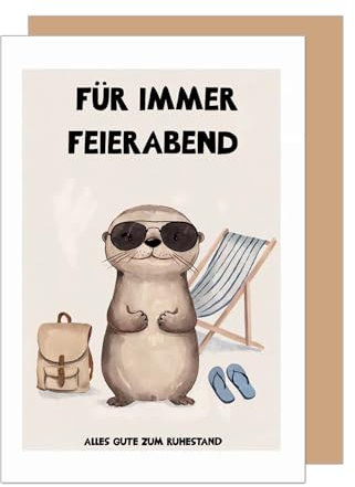 Edition Seidel Premium Glückwunschkarte zum Ruhestand mit Umschlag. Grußkarte Karte mit Spruch für Frau Mann Kollegin Kollege Pension Abschied Rente Ruhe Feierabend (R150 SW025)