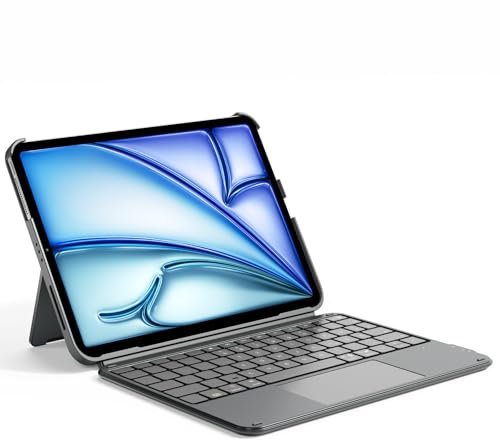 Inateck Custodia Tastiera per iPad 11a/10a Gen, iPad 10a (10,9)/11a Gen (2025 A16), Air 11 M3/M2, Air 6/5/4a, Pro 11 4a-1a, Tastiera Ultralight Rimovibile con Touchpad, Grigio AceTouch
