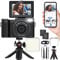 Cámara digital con WiFi 4K 64MP enfoque automático Full HD 5K cámara de vlogging para YouTube cámara de apuntar y disparar con pantalla abatible cámaras de fotografía para principiantes con luz selfie