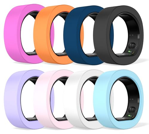 Msilte 8 Stücke Schützende Silikon-Schutzhüllen kompatibel mit RingConn Gen 2/Gen 2 Air, 8 Farben pro Set – ideal für täglichen Schmutz- & Kratzschutz (M-9/10/11)