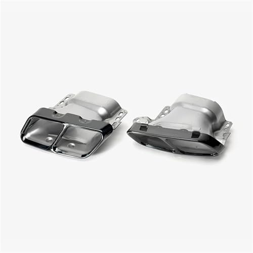 Auspuffblenden 2 Stücke Quad Auspuffblenden Edelstahl Passend Für Mercedes Für AMG A45 W176 CLA45 C117 2013-2018 Edelstahl Endrohrblende(Schwarz)