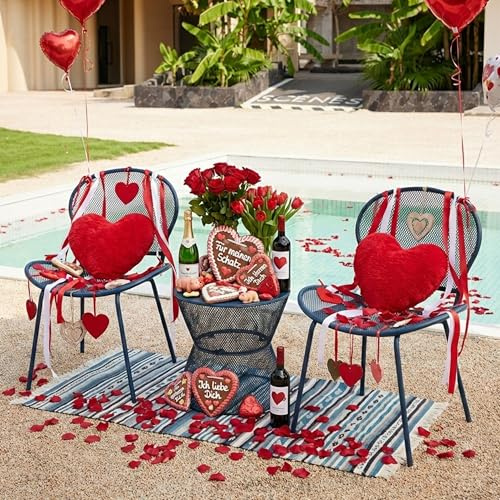 Ai-Youger 3-teiliges Bistro Set Dunkelblau, Gartenmöbel aus Eisen, 2 Stühle und 1 Tisch, Modernes Design, Pulverbeschichtet, Sitzgruppe für Garten und Terrasse
