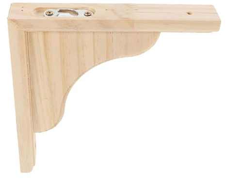 Cabilock Supports d'Étagère Murale en Bois Naturel Finition Brute, Consoles Triangulaires Robustes pour Plantes et Décorations Murales, Lot Vis de Montage