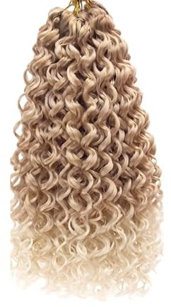 8 Stk. Gogo Curl Crochet Hair 613 Blond, vorgefertigte lockige Crochet-Haar-Extensions, Latin Water Wave Kunstfaser-Haarverlängerungen, mit Lockenstruktur und weichem Tragegefühl