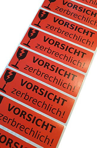 varivendo 50 Stück Aufkleber Etikett Vorsicht Zerbrechlich Paketaufkleber