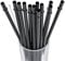 DAKOUFISH 11 Inch Black Reusable Plastic Replacement Drinking Straws Extra Long for 24oz & 40oz Mason Jar Tumblers,Dishwasher Safe,Set of 12 Pcs Straws with Cleaning Brush (11inch,Black)