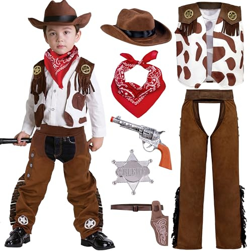 Spooktacular Creations Spooktacular Creations Cowboy Costume Deluxe Set för barn Halloween Party Dress Up, rollspel och cosplay