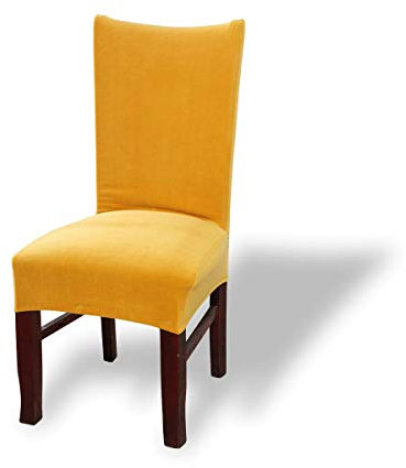 Fashion·LIFE Stuhlhussen 2er Set Bezug für Esszimmerstuhl Elastische Moderne Universell Beschützer waschbar acquard Stuhlhussen Waschbare für Zuhause,Ingwer gelb