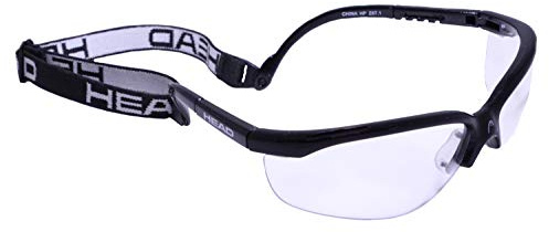 HEAD Racquetball Goggles - Pro Elite Anti Fog & Scratch Resistant Protective Eyewear w/UV Protection (Black)