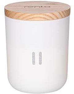 Rento Duftkerze Birch Birke 100% Sojawachskerze im weissen Glas mit Holzdeckel 120g 24Std