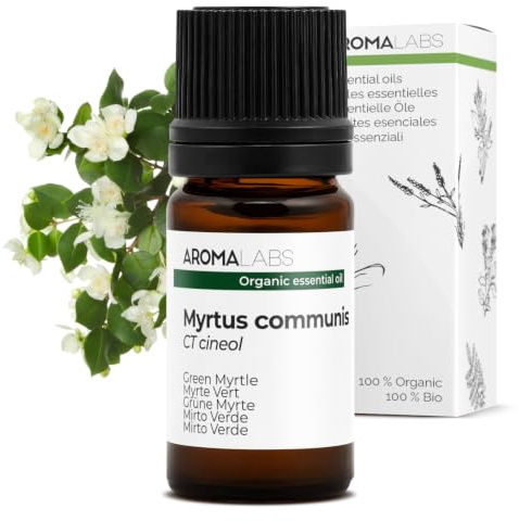 BIO - Green Myrtle Essential Oil - 5mL - 100% Pure, Natural, Chemotyped and AB Certified - AROMA LABS (French Brand)