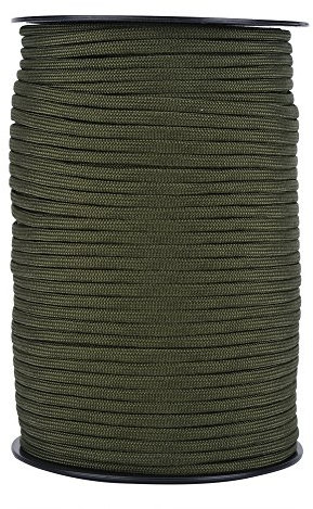 Paracord Militare, 550 Paracord 9 Strand Cord Per Paracadute Corda Per Sopravvivenza Esterna, 100m Standard, Riflettente (Verde)