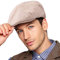 Herringbone Flat Ivy Newsboy Cap für Herren Klassische Wollmischung Tweed Cabbie Hut, 007 Khaki, L/XL